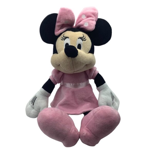 Disney Minnie Mouse Plush Doll Pink Dress & Bow 14" Stuffed Toy Kids Preferred - Picture 1 of 10